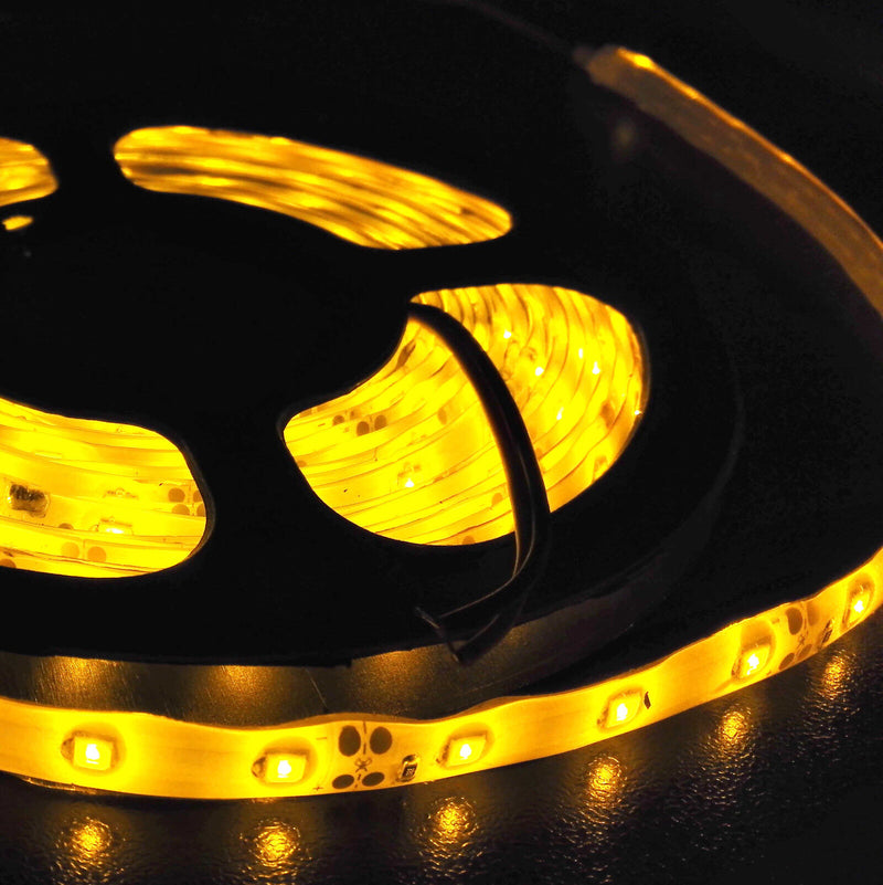 Waterproof 12V DC Amber Yellow 2835 SMD 300 Leds LED Strips Strip Light 5M